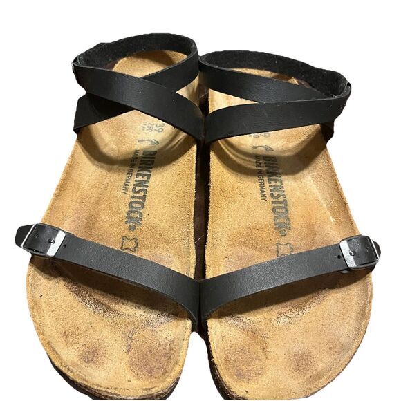 Birkenstock Daloa Ankle Strap Black Birko Flor Sandals Women's EU Size 39 US 8 - Picture 1 of 10